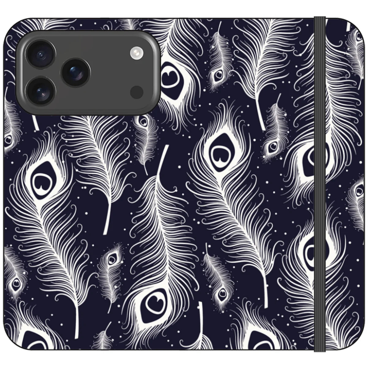 Feathers in Bloom Vegan Leather — iPhone 18 Pro Max Wallet Case — Finnaij