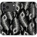Feathers in Bloom Black- iPhone Folio Wallet Case — iPhone 18 Pro Max — Finnaij
