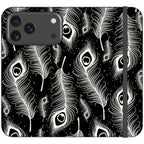 Feathers in Bloom Black- iPhone Folio Wallet Case — iPhone 18 Pro Max — Finnaij