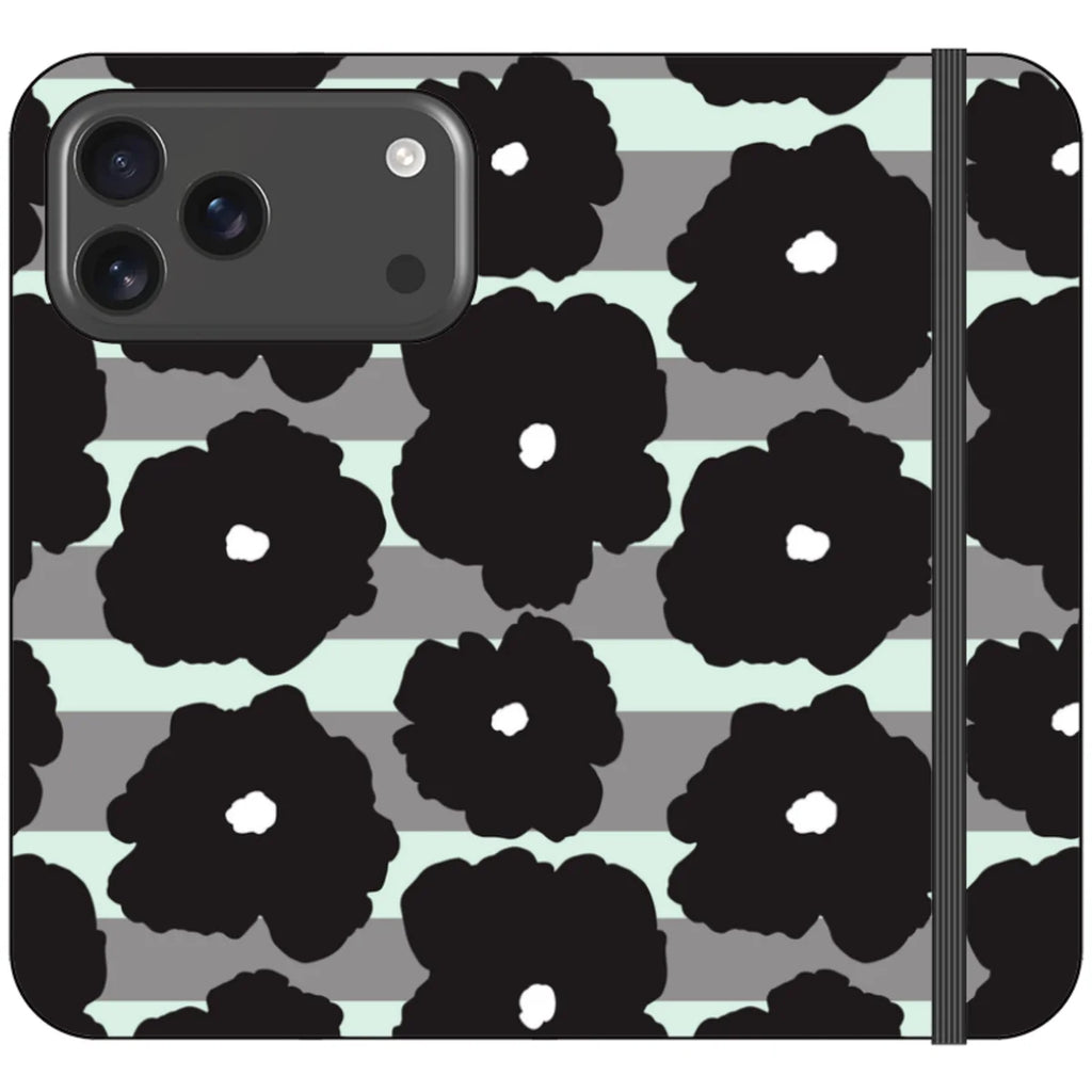 Bold Floral Black — iPhone 18 Pro Max Wallet Case — Finnaij