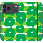 Bold Floral Green Vegan Leather — iPhone 18 Pro Max Wallet Case — Finnaij