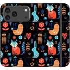 Nordic Ornament Black Vegan Leather — iPhone 18 Pro Max Wallet Case — Finnaij