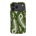 Feathers in Bloom Army Green — iPhone 18 Pro Max Tough Case — Finnaij