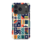 Coastal Indigo Tiles by Ada Okoye — iPhone 18 Pro Impact Armour MagSafe Case — Finnaij