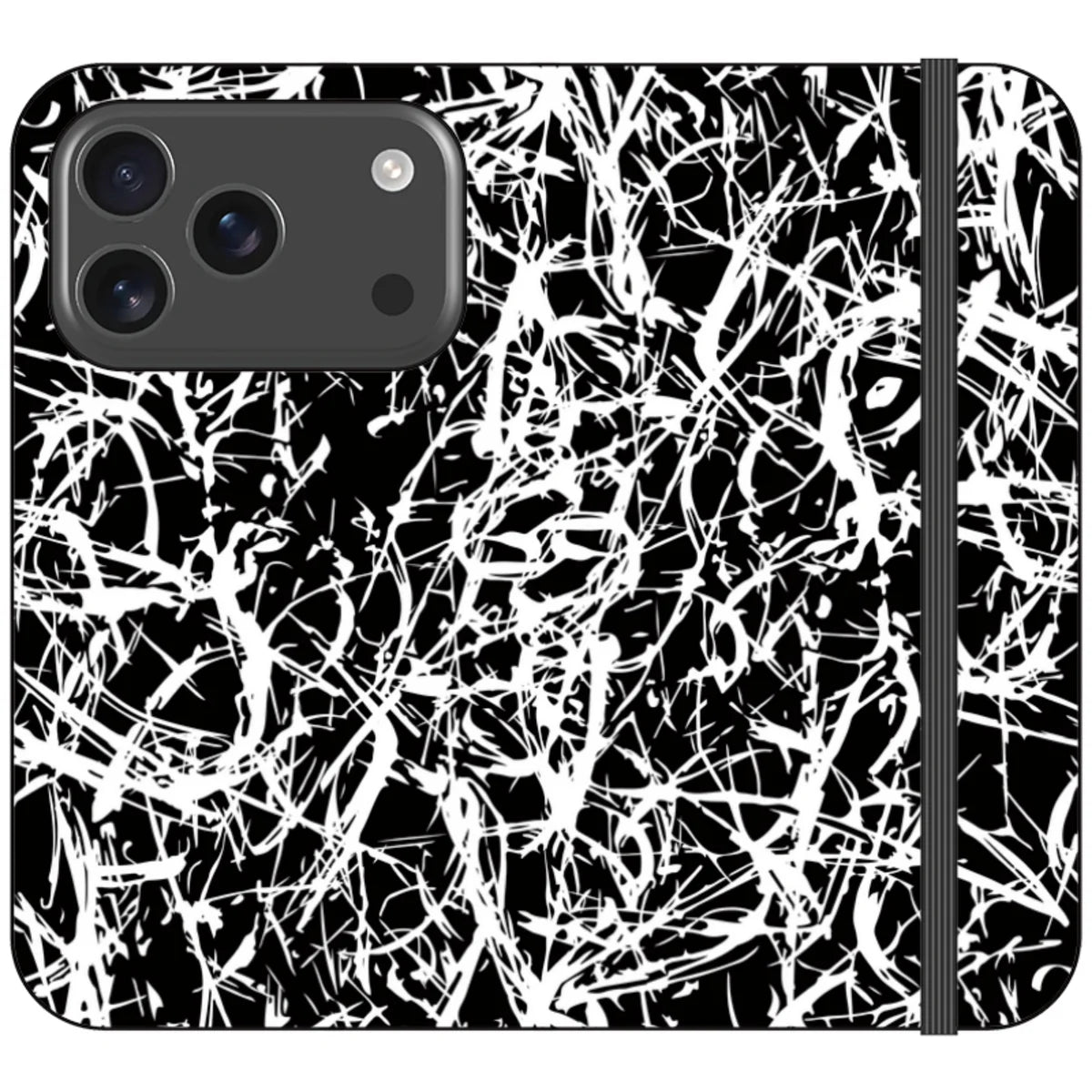 Black-White Grunge — iPhone 18 Pro Wallet Case — Finnaij