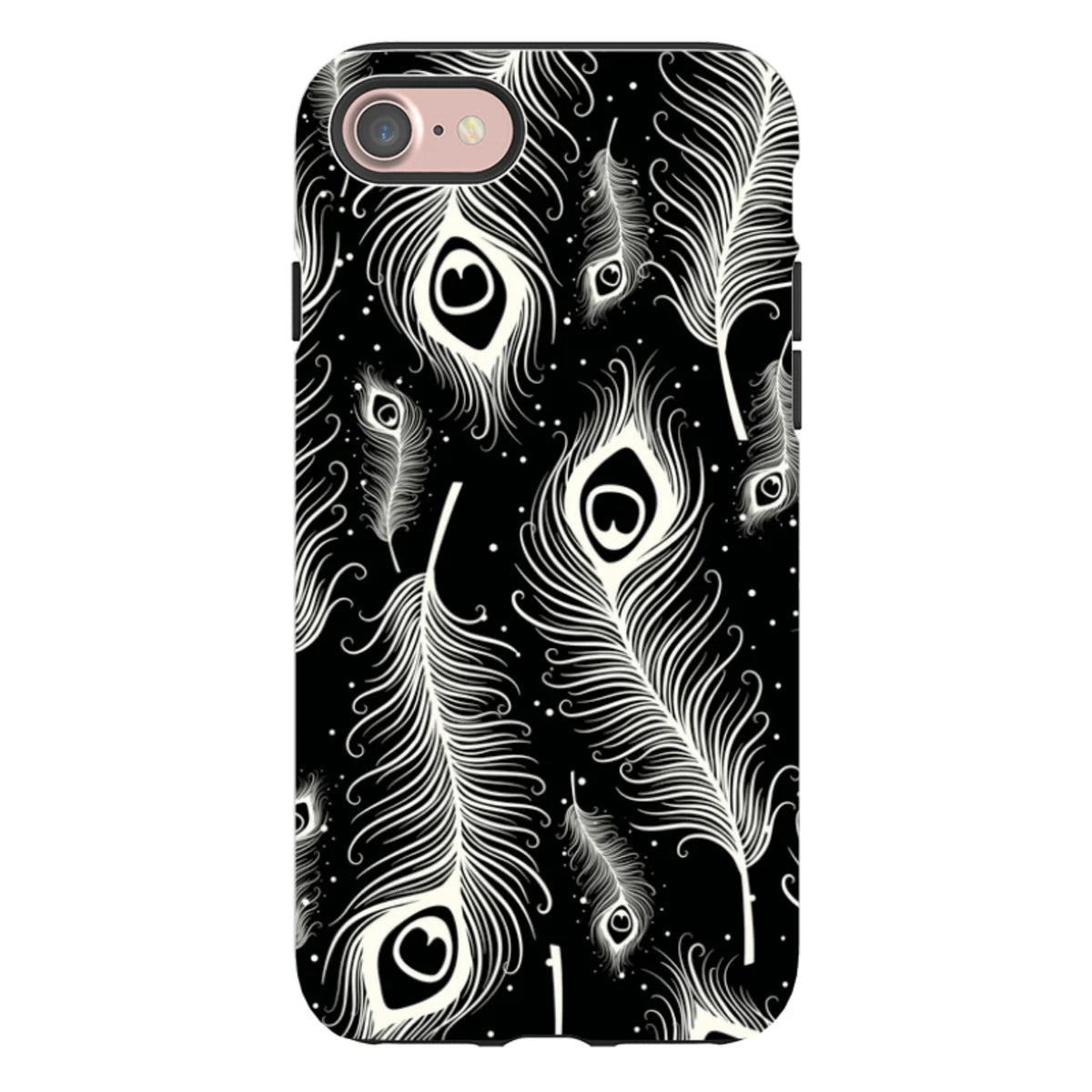 Feathers in Bloom Black — iPhone 8 Tough Case — Finnaij