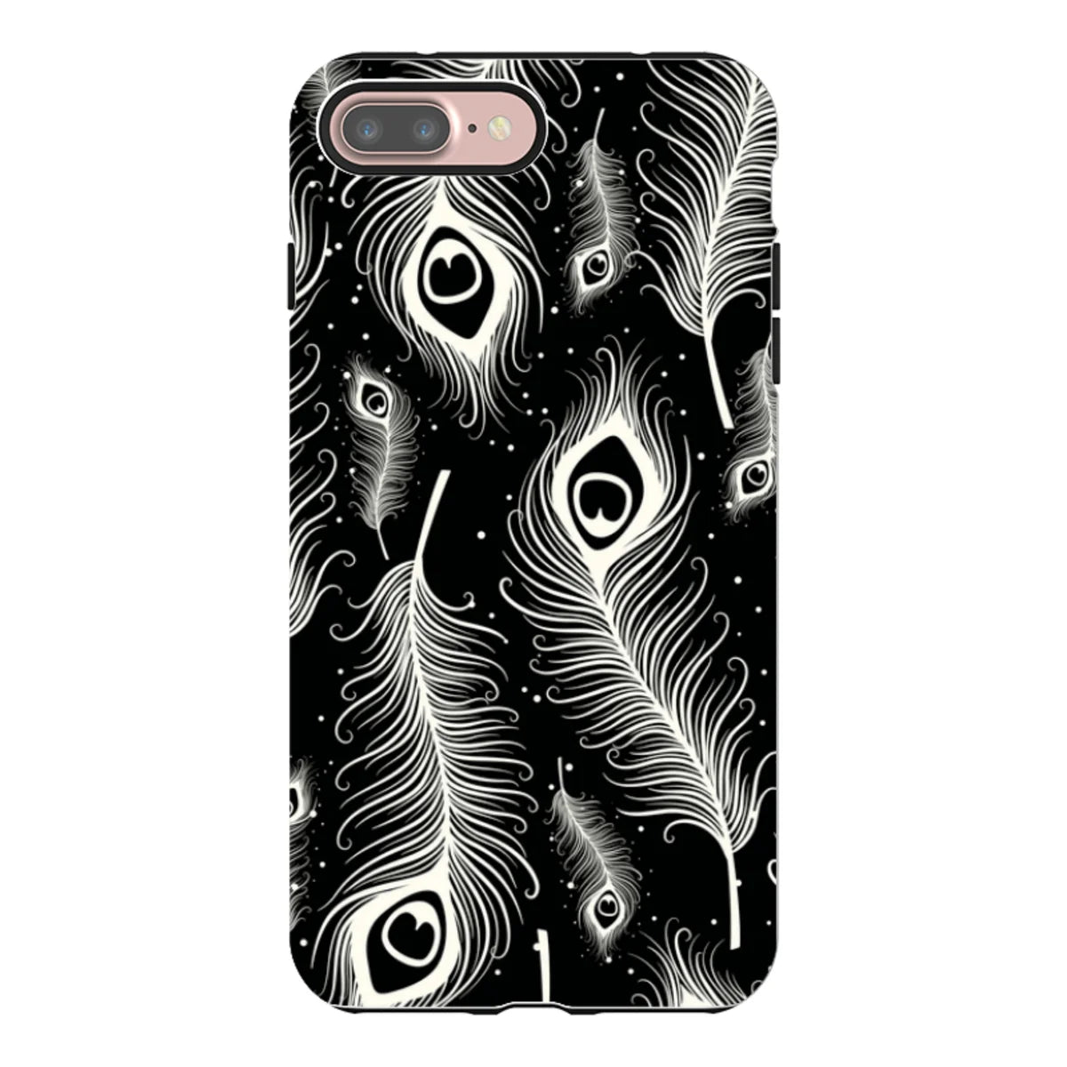 Feathers in Bloom Black — iPhone 8 Plus Tough Case — Finnaij