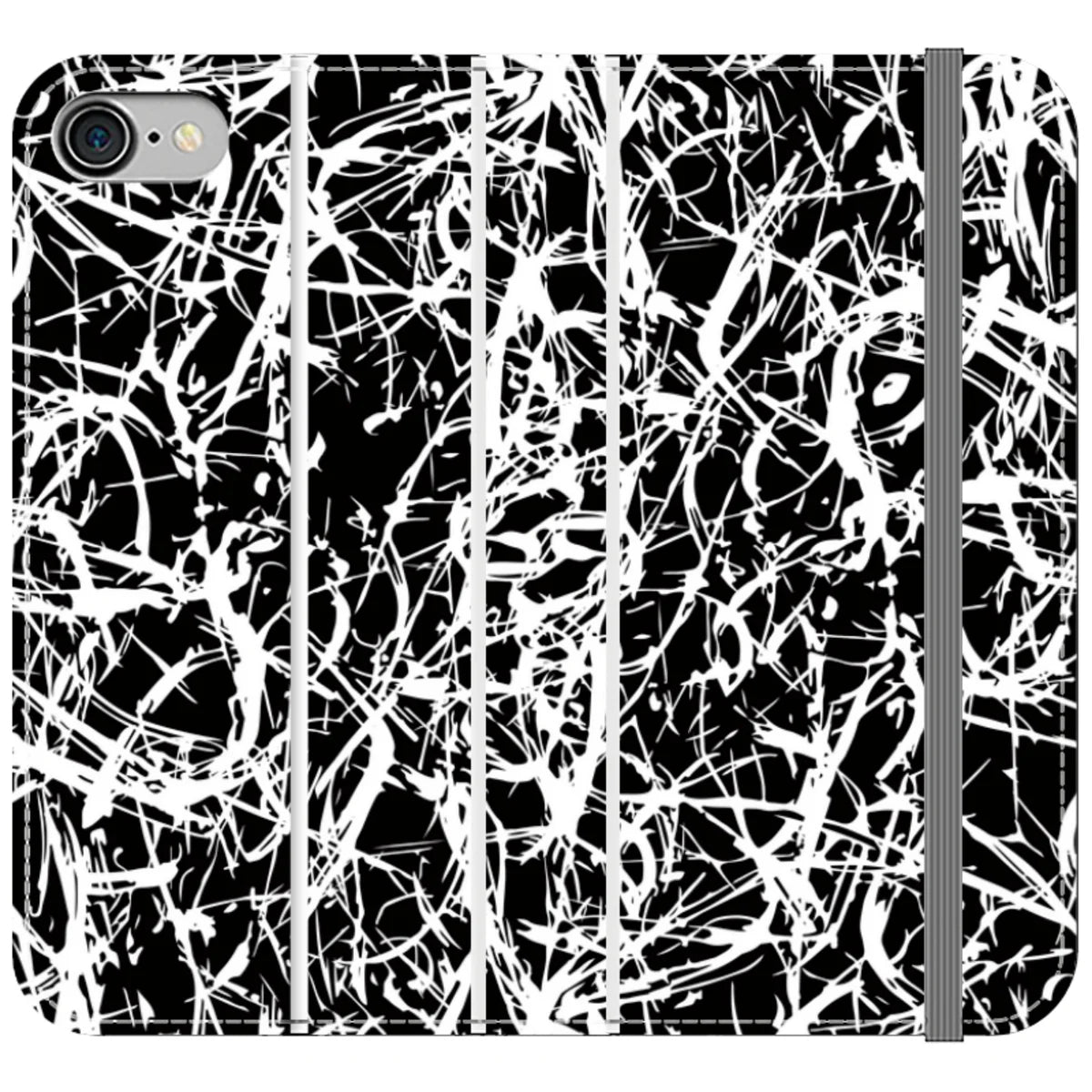 Black-White Grunge — iPhone SE2 (2020) Wallet Case — Finnaij