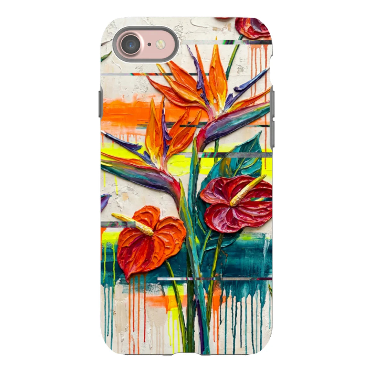 Tropical Flowers by Frida Lövström — iPhone SE2 Tough Case In Gloss Tough Case — Finnaij