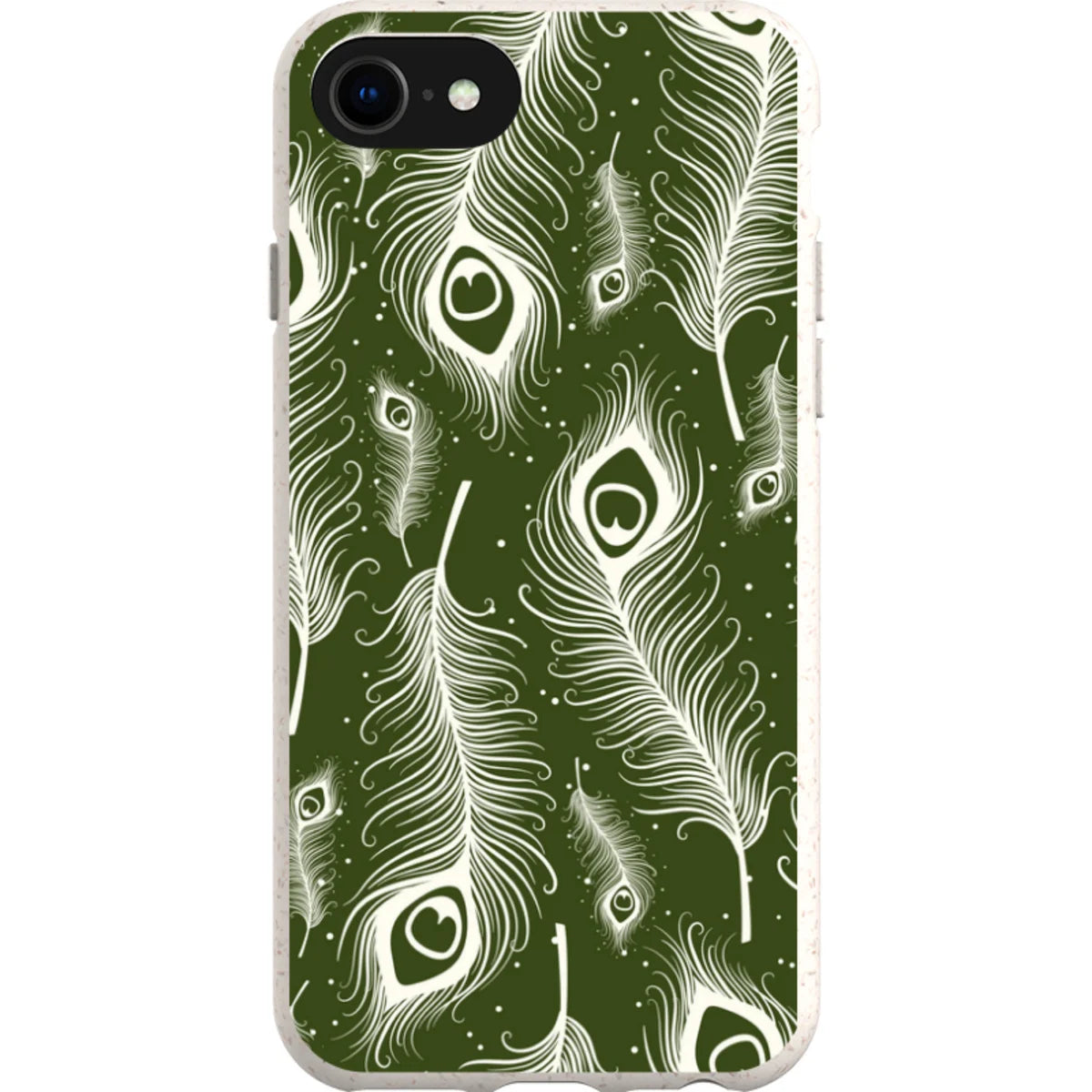 Feathers in Bloom Army Green — iPhone SE3 iPhone Bio-degradable Case — Finnaij