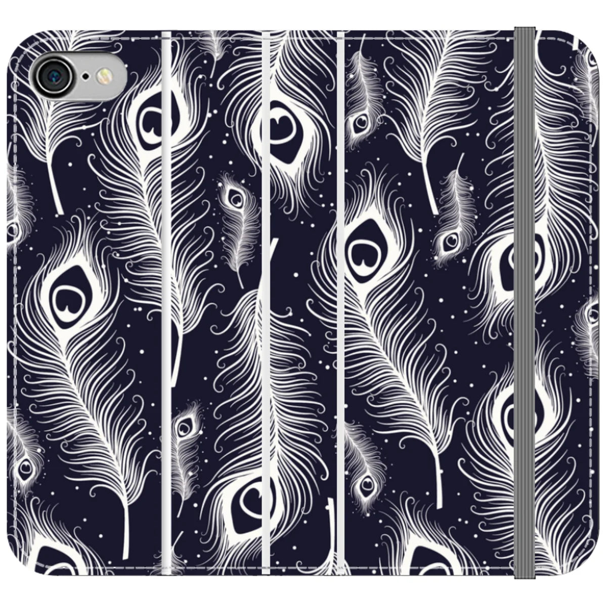 Feathers in Bloom Vegan Leather — iPhone SE3 (2022) Wallet Case — Finnaij