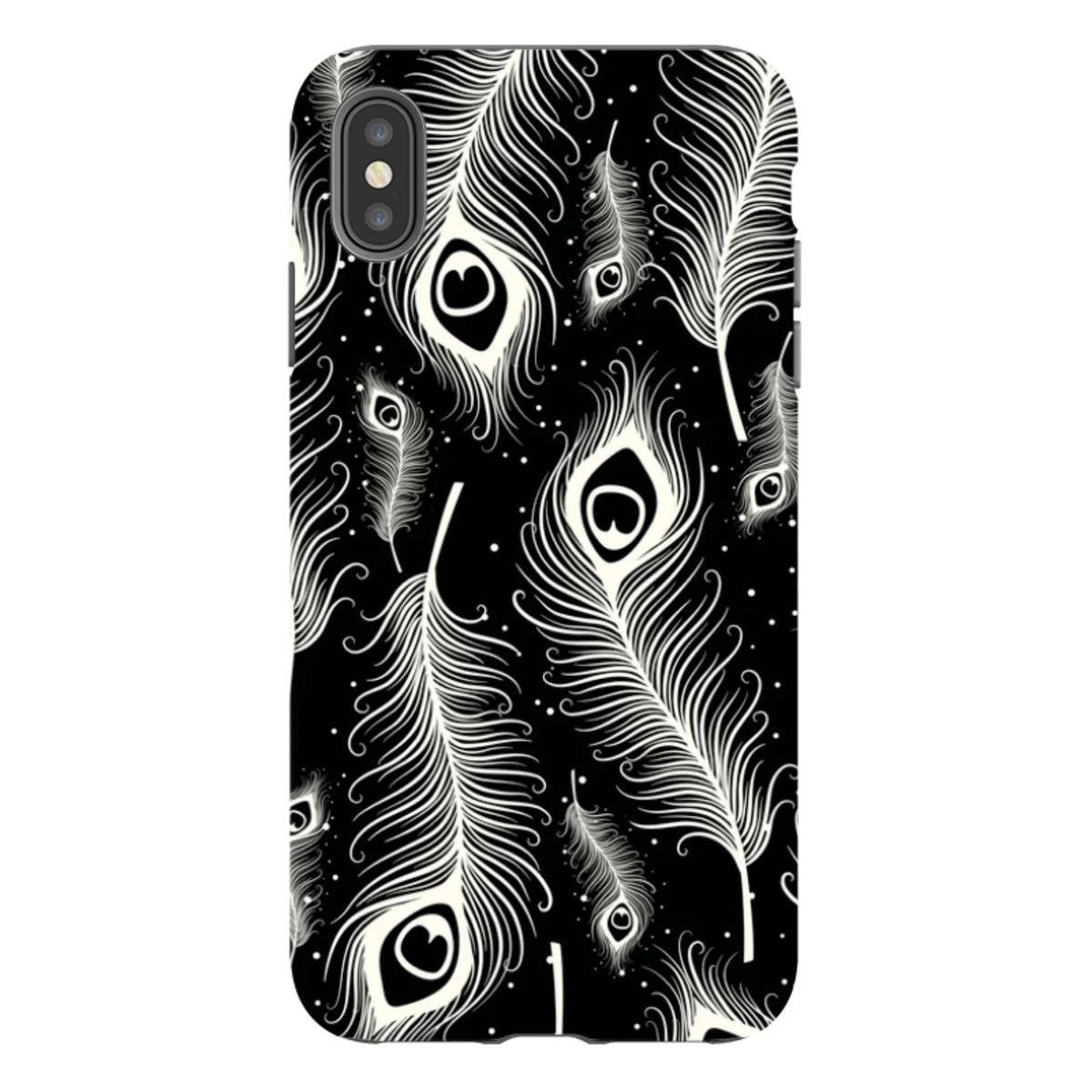 Feathers in Bloom Black — iPhone XS Max Tough Case — Finnaij