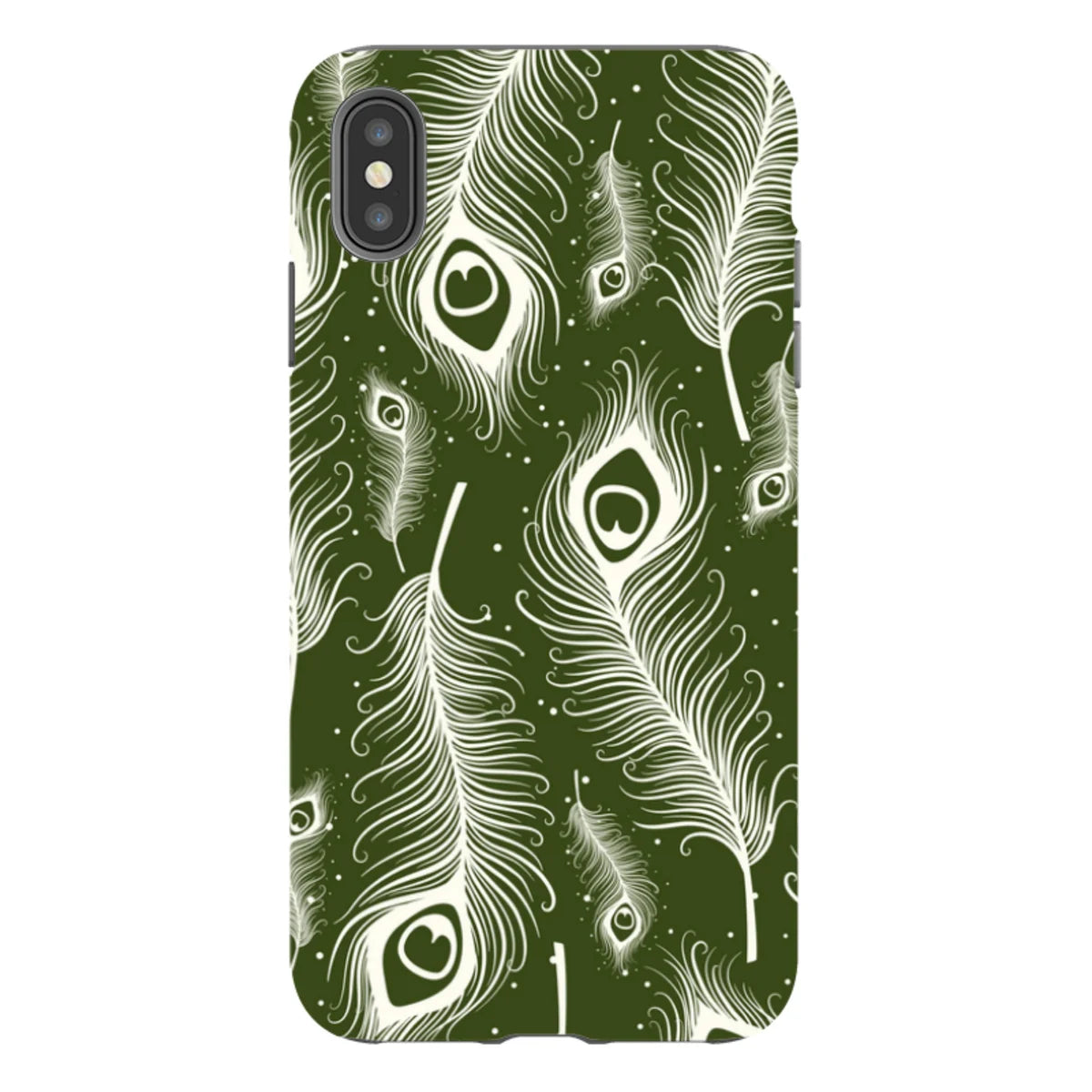 Feathers in Bloom Army Green — iPhone XS Max Tough Case — Finnaij