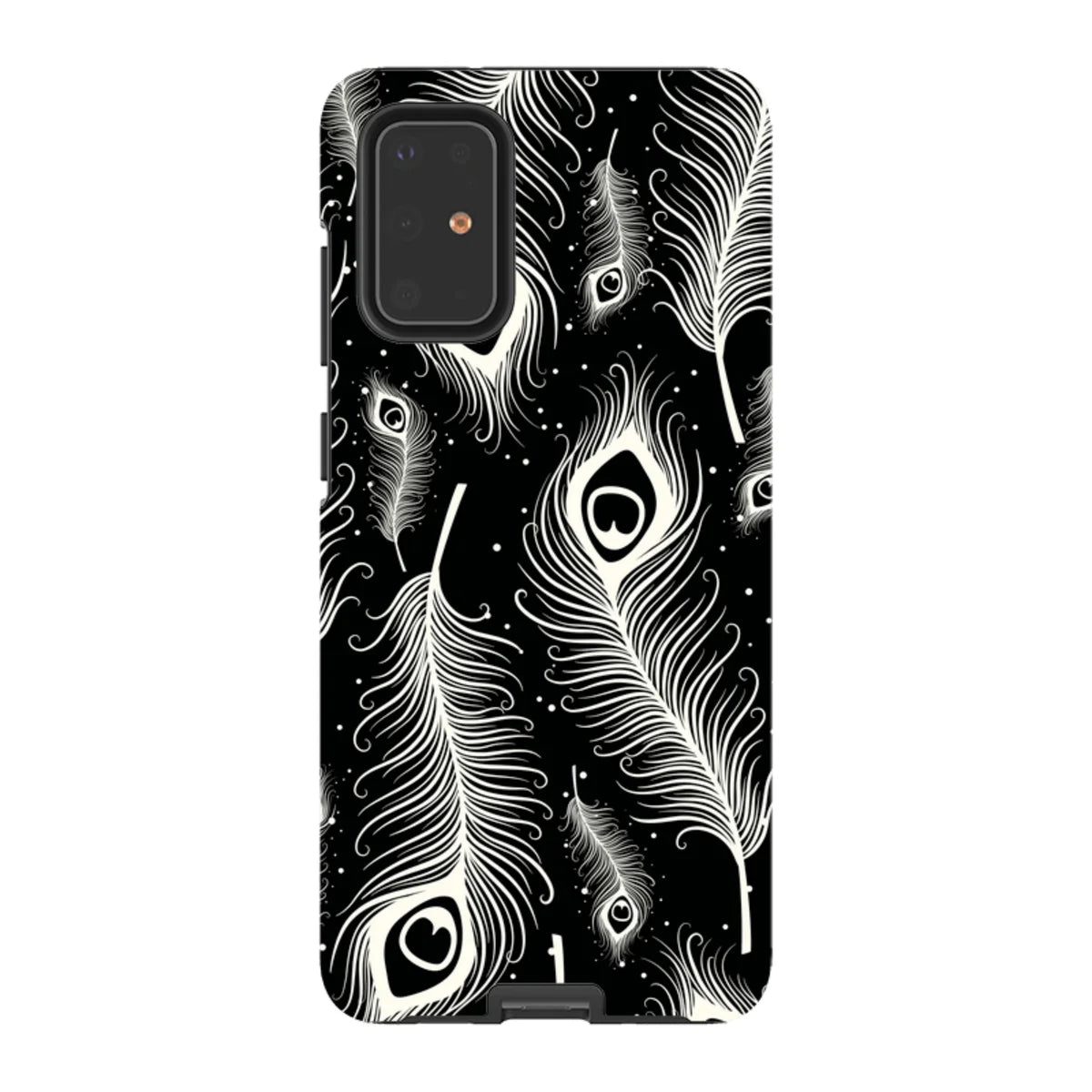 Feathers in Bloom Black — S20 Plus Tough Case — Finnaij