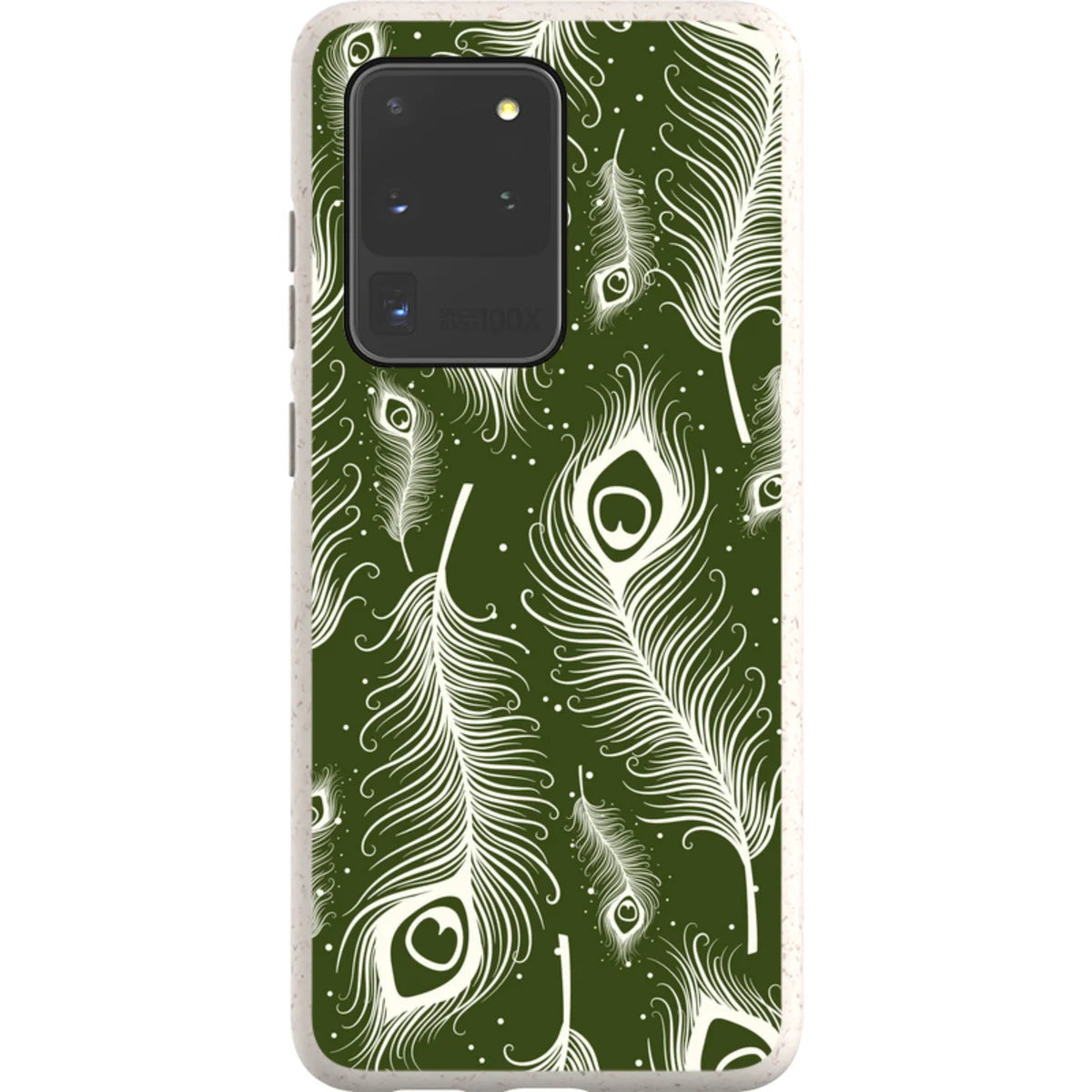 Feathers in Bloom Army Green — S20 Ultra Samsung Galaxy Bio-degradable Case — Finnaij