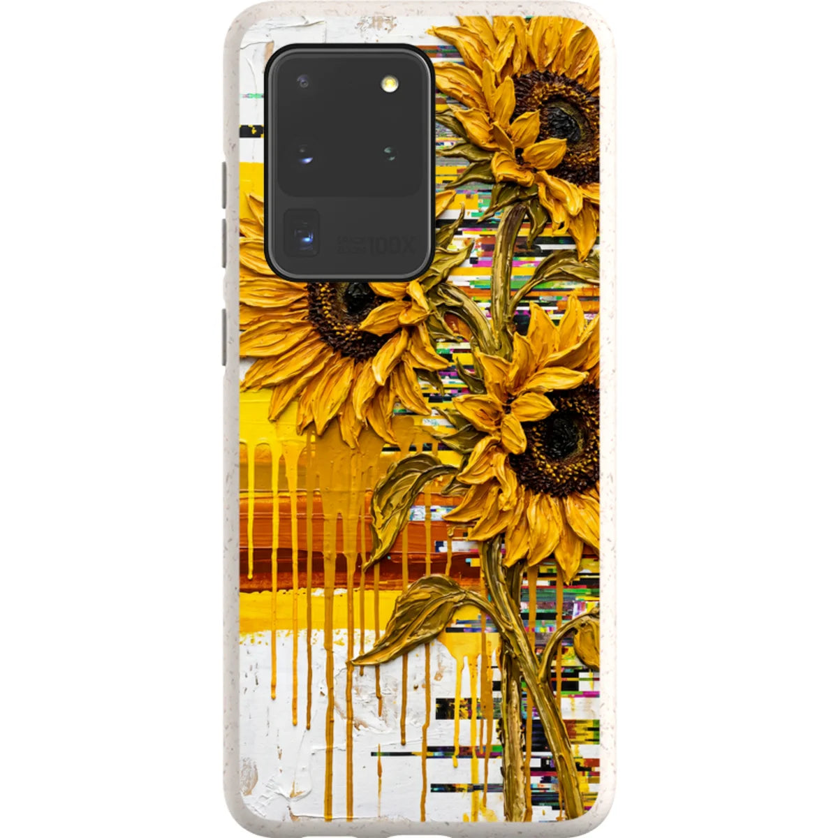 Sunflowers with Abstract Golden Chaos by Frida Lövström — S20 Ultra Samsung Galaxy Bio-degradable Case — Finnaij