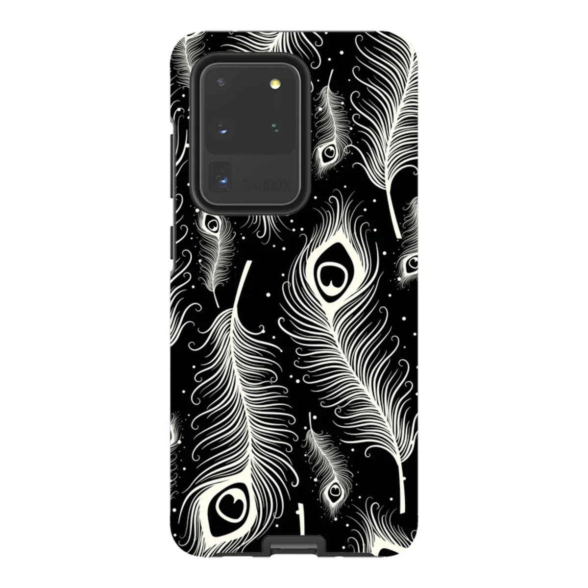 Feathers in Bloom Black — S20 Ultra Tough Case — Finnaij