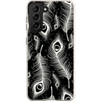 Feathers in Bloom Black — S21 Samsung Galaxy Bio-degradable Case — Finnaij