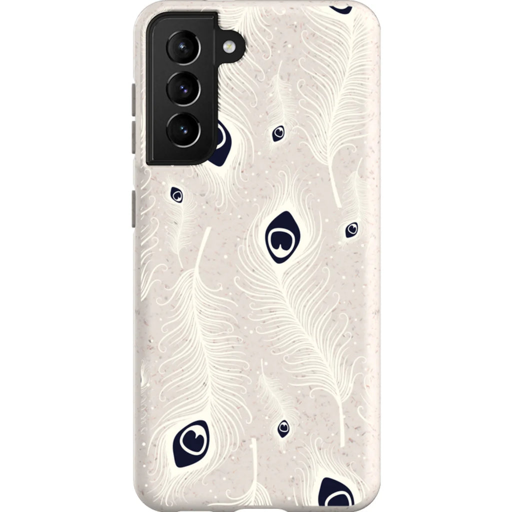 Feathers in Bloom Natural — S21 Samsung Galaxy Bio-degradable Case — Finnaij