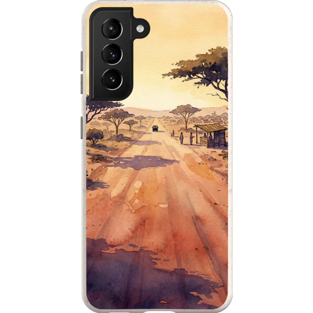 Laterite Road Golden Hour by Tobi Akinyemi — S21 Samsung Galaxy Bio-degradable Case — Finnaij