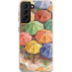 Market Umbrellas from Above by Tobi Akinyemi — S21 Samsung Galaxy Bio-degradable Case — Finnaij