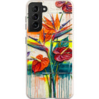 Tropical Flowers by Frida Lövström — S21 Samsung Galaxy Bio-degradable Case — Finnaij