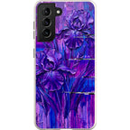 Iris Flowers by Frida Lövström — S21 Samsung Galaxy Bio-degradable Case — Finnaij