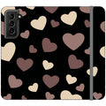 White & Black Hearts Vegan Leather — S21 Wallet Case — Finnaij