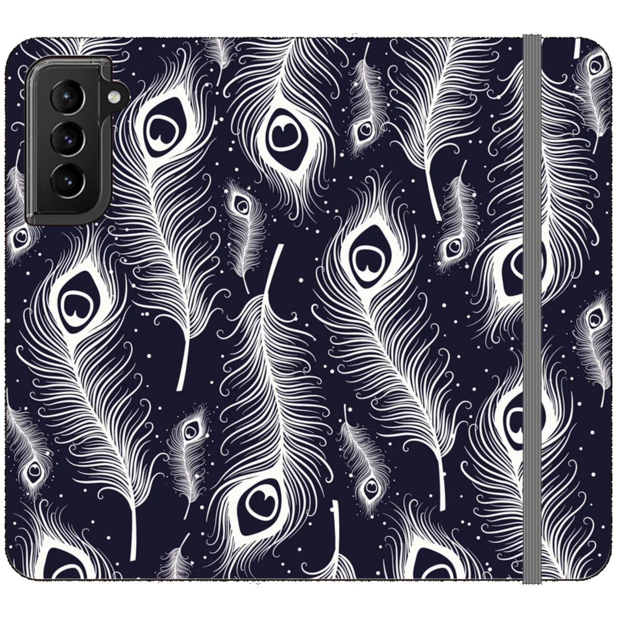 Feathers in Bloom Vegan Leather — S21 Wallet Case — Finnaij