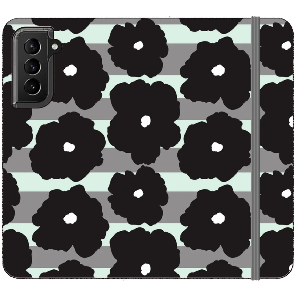 Bold Floral Black — S21 Wallet Case — Finnaij
