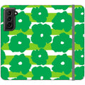 Bold Floral Green Vegan Leather — S21 Wallet Case — Finnaij