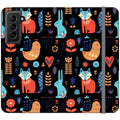Nordic Ornament Black Vegan Leather — S21 Wallet Case — Finnaij