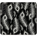 Feathers in Bloom Black — S21 Wallet Case — Finnaij