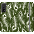Feathers in Bloom Army Green — S21 Wallet Case — Finnaij