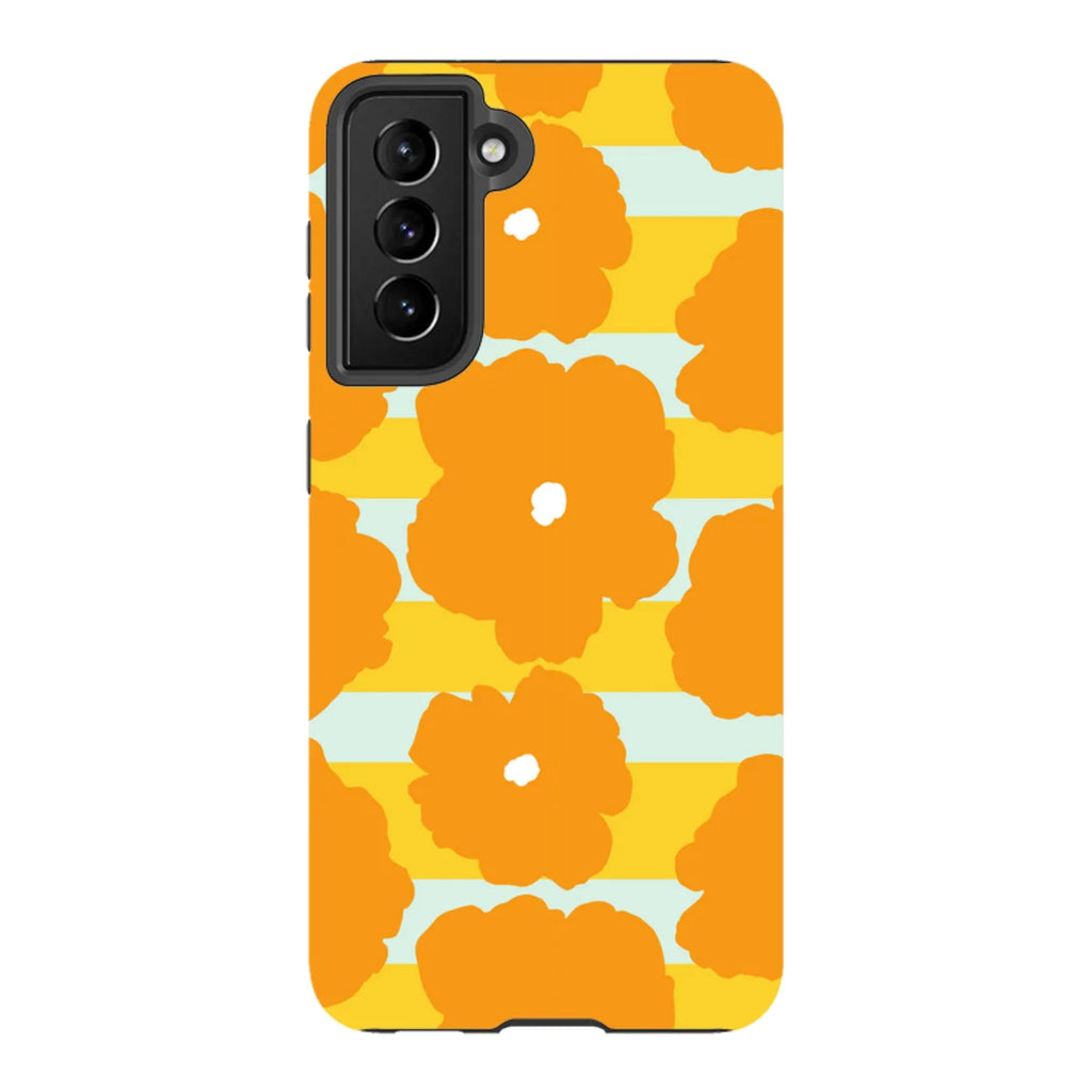 Bold Floral Orange — S21 Tough Case — Finnaij