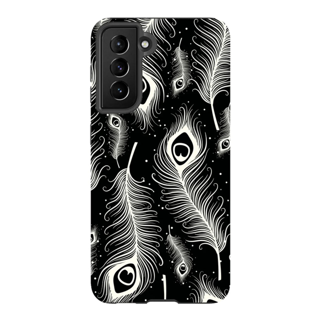 Feathers in Bloom Black — S21 Tough Case — Finnaij
