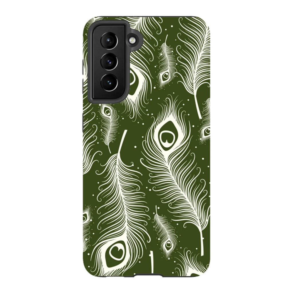 Feathers in Bloom Army Green — S21 Tough Case — Finnaij