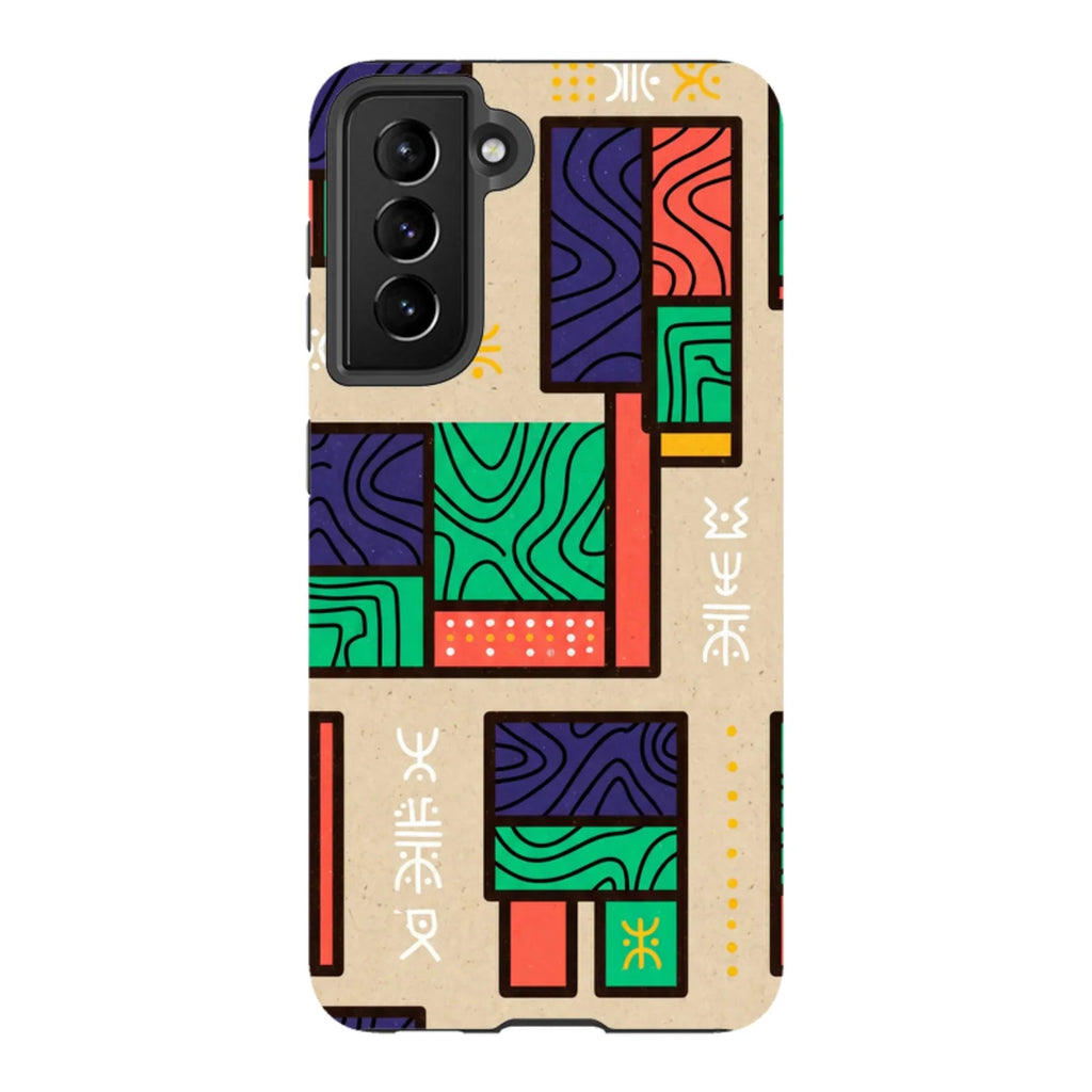 Ankara Blocks on Sand by Ada Okoye — S21 Tough Case — Finnaij