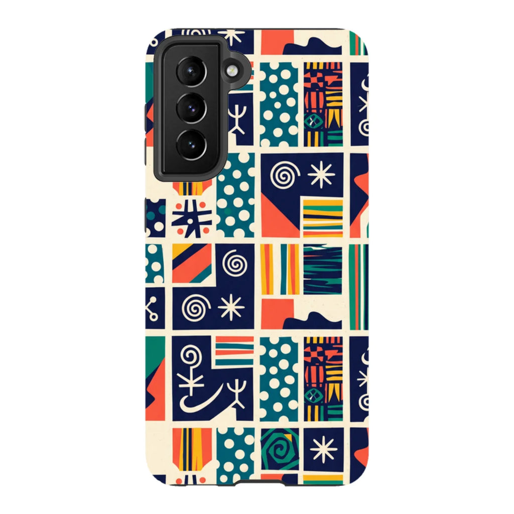 Coastal Indigo Tiles by Ada Okoye — S21 Tough Case — Finnaij