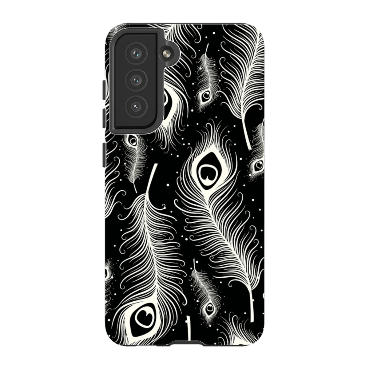 Feathers in Bloom Black — S21 Fan Edition Tough Case — Finnaij