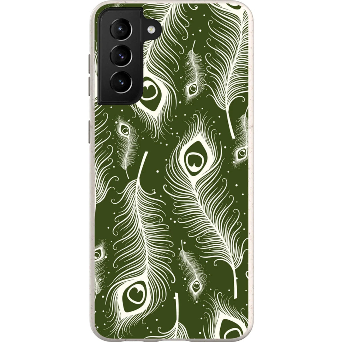 Feathers in Bloom Army Green — S21 Plus Samsung Galaxy Bio-degradable Case — Finnaij