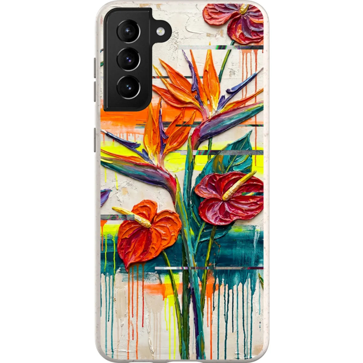 Tropical Flowers by Frida Lövström — S21 Plus Samsung Galaxy Bio-degradable Case — Finnaij