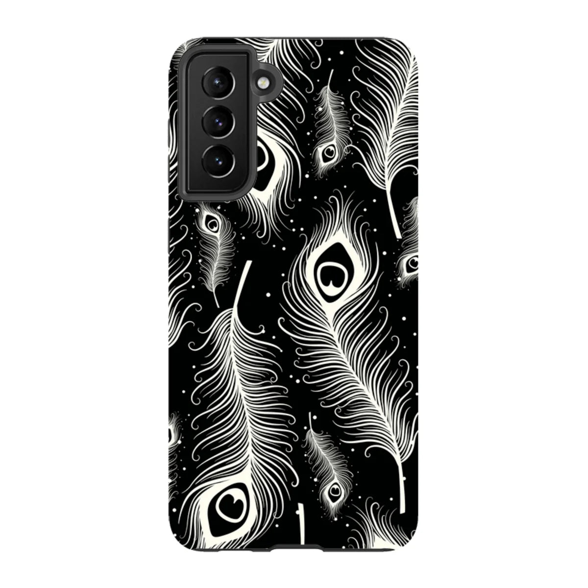 Feathers in Bloom Black — S21 Plus Tough Case — Finnaij