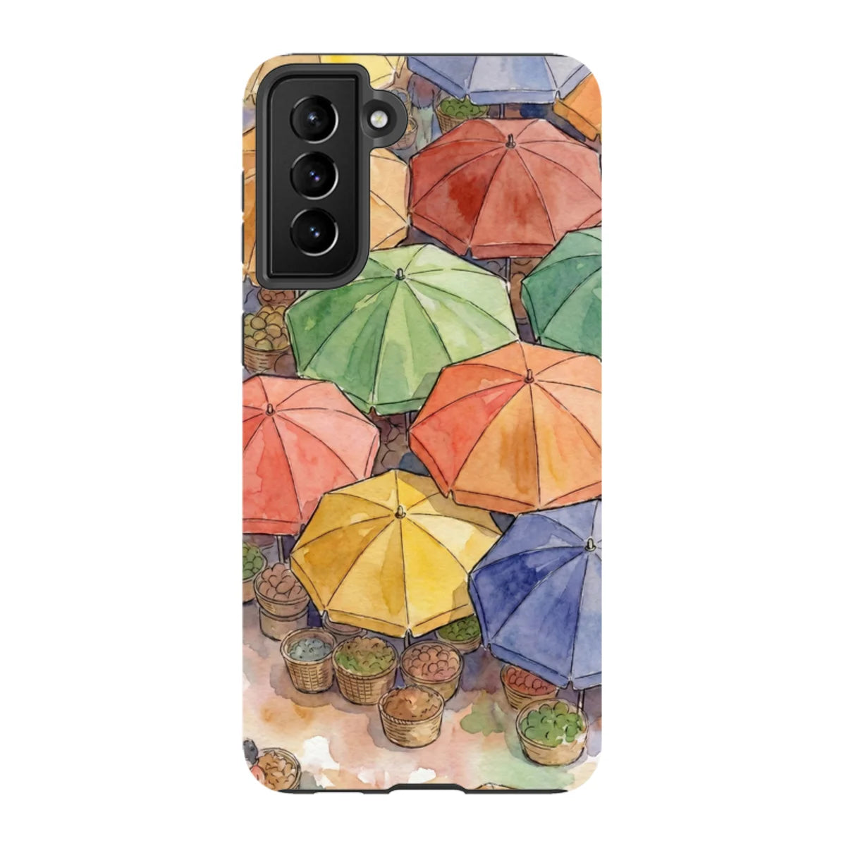 Market Umbrellas from Above by Tobi Akinyemi — S21 Plus Tough Case — Finnaij