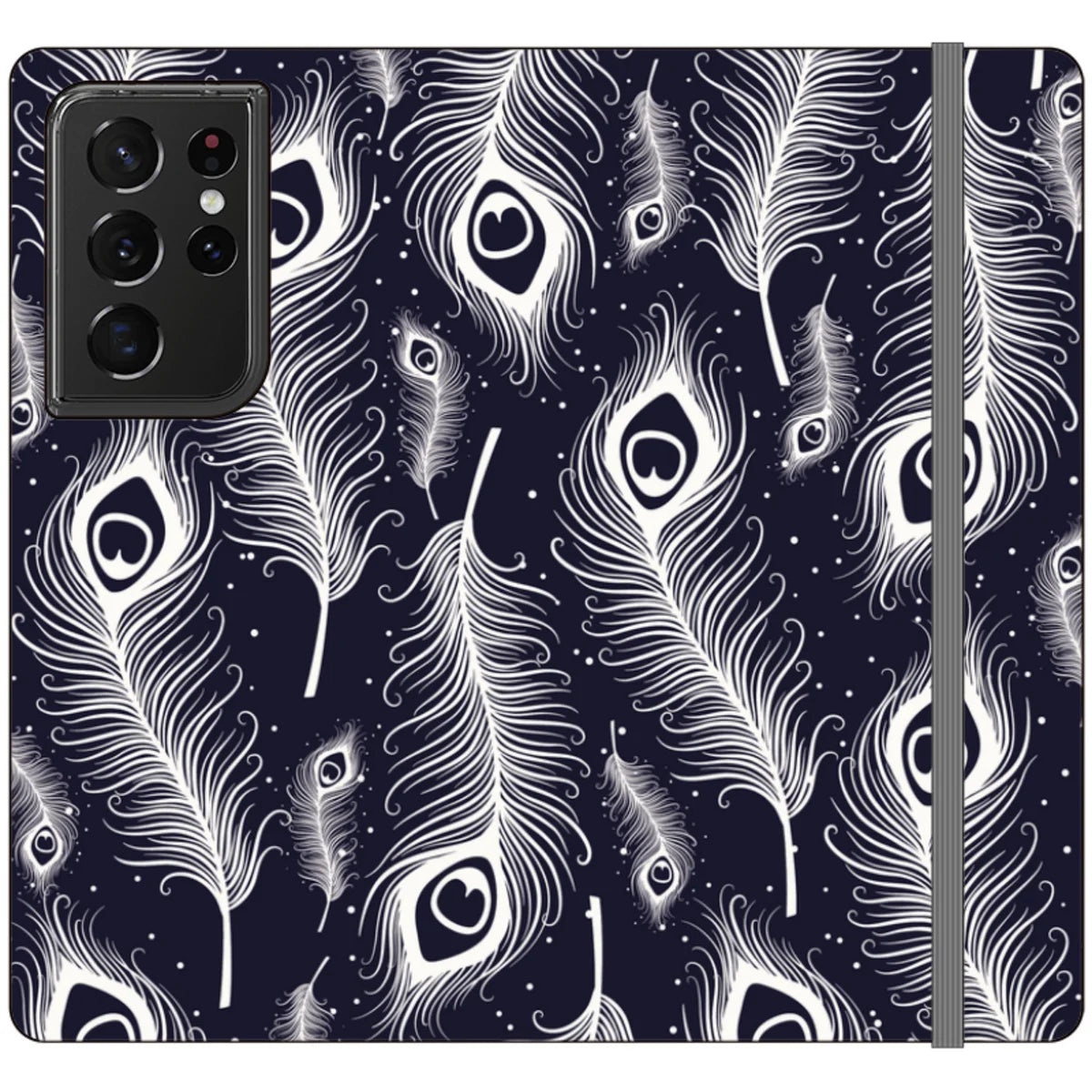Feathers in Bloom Vegan Leather — S21 Ultra Wallet Case — Finnaij