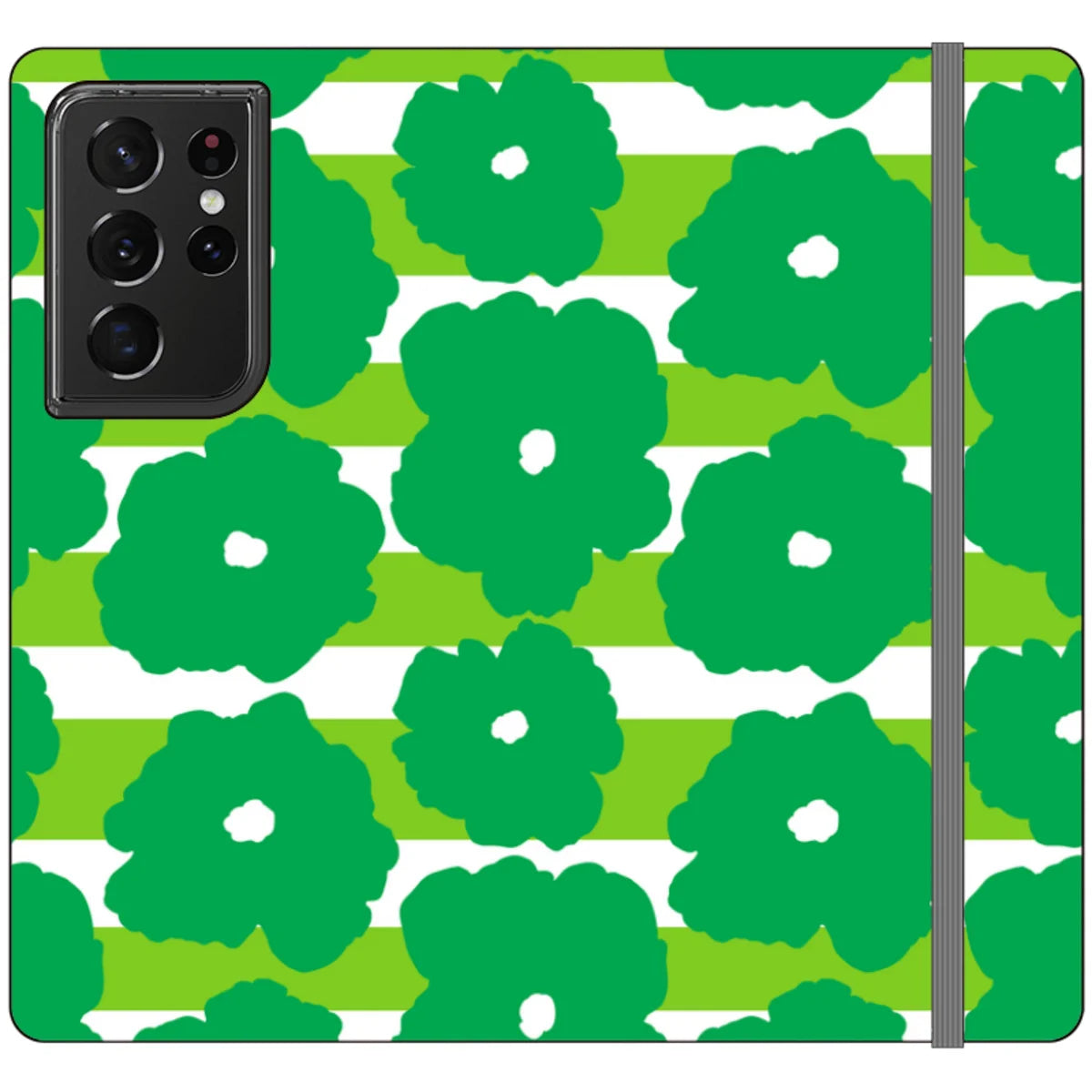Bold Floral Green Vegan Leather — S21 Ultra Wallet Case — Finnaij
