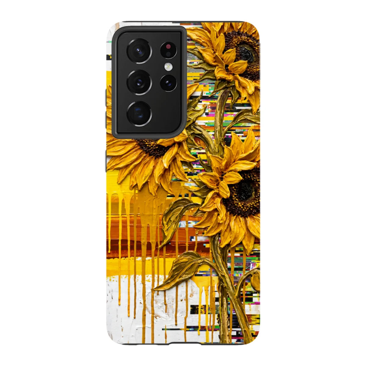 Sunflowers with Abstract Golden Chaos by Frida Lövström — S21 Ultra Tough Case — Finnaij