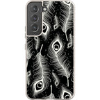 Feathers in Bloom Black — S22 Samsung Galaxy Bio-degradable Case — Finnaij
