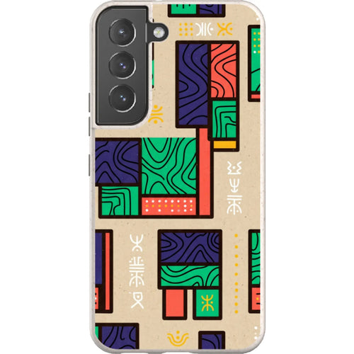 Ankara Blocks on Sand by Ada Okoye — S22 Samsung Galaxy Bio-degradable Case — Finnaij