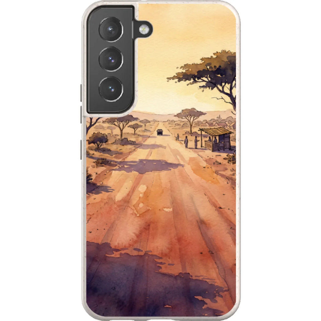 Laterite Road Golden Hour by Tobi Akinyemi — S22 Samsung Galaxy Bio-degradable Case — Finnaij